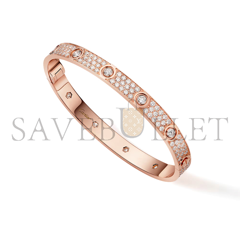 CARTIER LOVE BRACELET, CLASSIC MODEL, PAVED, 10 DIAMONDS N6727217